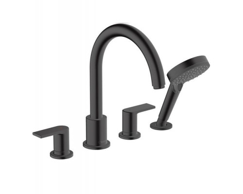 Hansgrohe Vernis Blend Смеситель на край ванны, на 4 отв, цвет: матовый черный . 71456670 Hansgrohe Vernis Blend Смеситель на край ванны, на 4 отв, цвет: матовый черный . 71456670