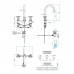 THG Les Ondes Смеситель для раковины, на 3 отв., цвет: Soft matt gold. G8A-F31-151
