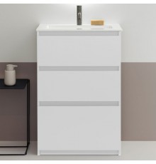 Burgbad Lin20 Комплект мебели 620х365хx902см., напольный, 3 ящика, с 1 отв., раковина белая с сифоном, цвет: белый матовый. SGHQ062F5351C0001*1