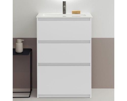 Burgbad Lin20 Комплект мебели 620х365хx902см., напольный, 3 ящика, с 1 отв., раковина белая с сифоном, цвет: белый матовый. SGHQ062F5351C0001*1
