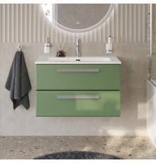 Тумба с раковиной Cezares Eco Cer-N 80, фисташковый софт, раковина Eco 80, ручки серые