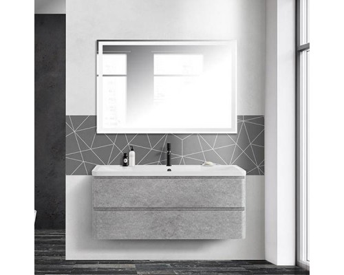 Мебель для ванной комнаты BelBagno Albano 120 подвесная, cemento verona grigio, белая глянцевая раковина