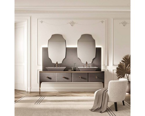 VITAGE milldue edition MAJESTIC 09 Комплект мебели 216х55х73см напольный, 2 раковины, 2 зеркала, с подсветкой, отделка: стекло elephant bronze, фурнитура: бронза. 9860.PLATINO.3, M114.79.91, 4138.216.79.91*2, 4057, 5818.216.79*2 VITAGE milldue edition MAJESTIC 09 Комплект мебели 216х55х73см напольный, 2 раковины, 2 зеркала, с подсветкой, отделка: стекло elephant bronze, фурнитура: бронза. 9860.PLATINO.3, M114.79.91, 4138.216.79.91*2, 4057, 5818.216.79*2