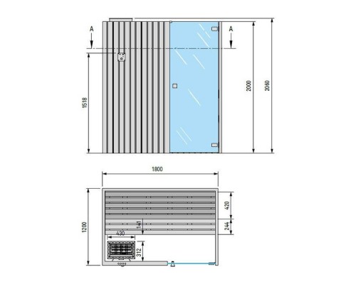 Effegibi Easy Сауна 180х120х200см, угловая SX, цвет: осина натуральная. SA 45 45 0001