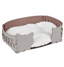 ADJ Лежанка Cat, 60x42xH15 см., цвет: устричный/пепельная роза. 1560C.02/07