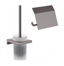 Набор Держатель Hansgrohe AddStoris 41753340 шлифованный черный хром + Ершик 41752340 шлифованный черный хром