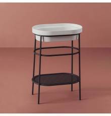 Artceram FUORI SCALA Металическая структура 36.5x58.6хh83см с раковиной без отв под смеситель, Fuori Scala ovale 59, напольная, цвет: черный матовый/белый матовый. ACA055 17,  TFL033 01 00