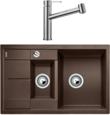 Комплект Мойка кухонная Blanco Metra 6 S Compact кофе + Смеситель Ambis-S 523119