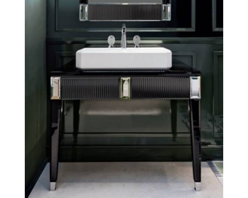 Oasis Rialto Комплект мебели напольный, №2, L98xP51x H:200см, цвет: black glass/хром. Oasis Rialto Комплект мебели напольный, №2, L98xP51x H:200см, цвет: black glass/хром.