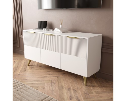 Комод DIWO Краснодар 150x75x43 см, белый, ручка золото