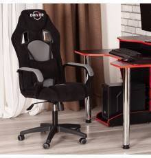 Игровое кресло TetChair Driver флок черный 35, ткань серая TW-12
