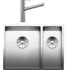 Комплект Мойка кухонная Blanco Claron 340/180-U L + Смеситель Ambis Ambis 523118