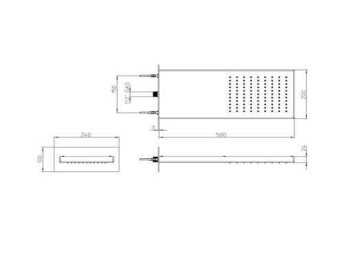 Bossini Manhattan Верхний душ 50х20см, настенный, цвет: хром. I00575.030