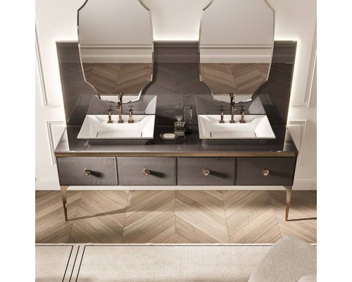 VITAGE milldue edition MAJESTIC 09 Комплект мебели 216х55х73см напольный, 2 раковины, 2 зеркала, с подсветкой, отделка: стекло elephant bronze, фурнитура: бронза. 9860.PLATINO.3, M114.79.91, 4138.216.79.91*2, 4057, 5818.216.79*2 VITAGE milldue edition MAJESTIC 09 Комплект мебели 216х55х73см напольный, 2 раковины, 2 зеркала, с подсветкой, отделка: стекло elephant bronze, фурнитура: бронза. 9860.PLATINO.3, M114.79.91, 4138.216.79.91*2, 4057, 5818.216.79*2