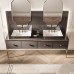 VITAGE milldue edition MAJESTIC 09 Комплект мебели 216х55х73см напольный, 2 раковины, 2 зеркала, с подсветкой, отделка: стекло elephant bronze, фурнитура: бронза. 9860.PLATINO.3, M114.79.91, 4138.216.79.91*2, 4057, 5818.216.79*2