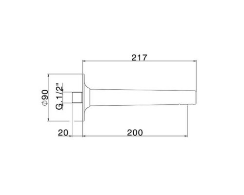 Cisal Vita Излив L=20cм, цвет: черный матовый. VI00024040
