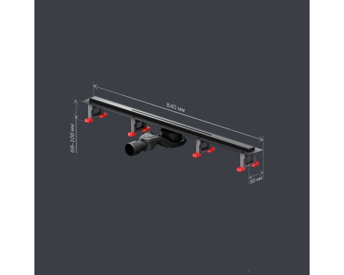 W01SC-S11-080-05BM Трап для душа линейный, универсальный затвор Slim line, 80 см W01SC-S11-080-05BM Трап для душа линейный, универсальный затвор Slim line, 80 см