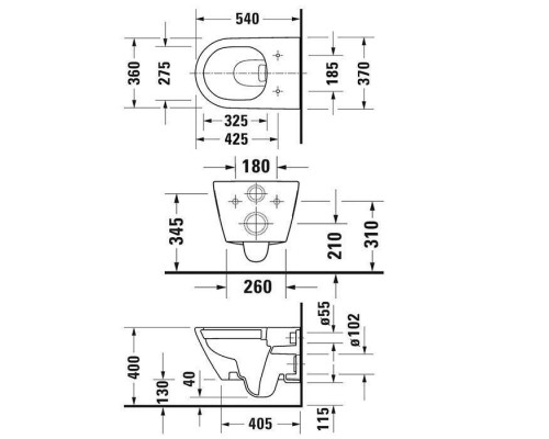 Duravit D-Neo Унитаз подвесной 37x54 см, безободковый, в комплекте с сиденьем 0021690000, цвет: белый. 45780900A1 (2578090000+0021690000) Duravit D-Neo Унитаз подвесной 37x54 см, безободковый, в комплекте с сиденьем 0021690000, цвет: белый. 45780900A1 (2578090000+0021690000)