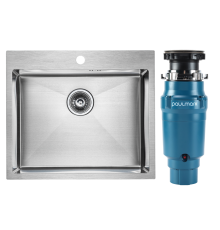 Комплект Мойка Paulmark Kroner PM215951-BS брашированная нержавеющая сталь + Измельчитель Intenso