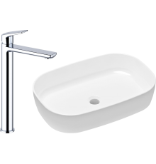 Комплект Раковина Lavinia Boho Bathroom Sink Slim 33311003 + Смеситель Wellsee ICON! for life 182306000 хром