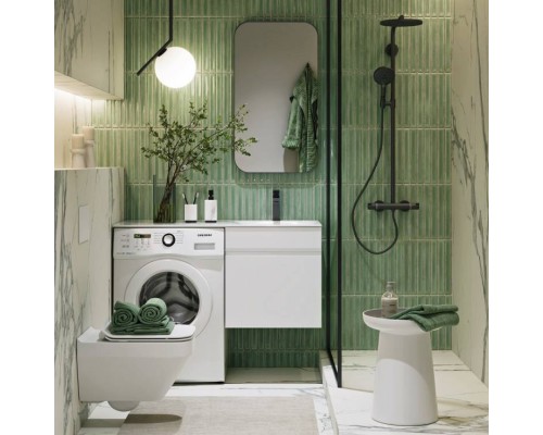 Мебель для ванной комнаты Aqwella Duet 53 R, подвесная, под стиральную машину, белая