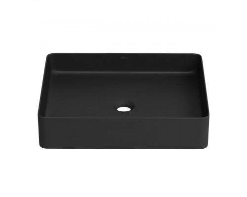 Накладная раковина для ванной комнаты Wellsee FreeDom 2.0 323013000: прямоугольная раковина, ширина умывальника 50 см, цвет матовый черный