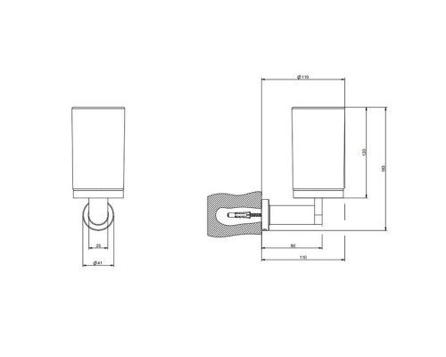 Gessi Emporio accessories Стакан, подвесной, сатинированное стекло, цвет: хром. 38809#031 Gessi Emporio accessories Стакан, подвесной, сатинированное стекло, цвет: хром. 38809#031