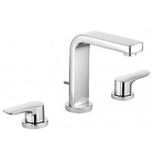 Kludi 34 394 0575 PureSolid Смеситель для раковины 135 мм, на 3 отв., Керамика 90°, Комплект 343940575