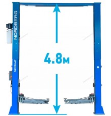 Подъемник двухстоечный 6 т, верхняя синхронизация, 380 В, синий NORDBERG N4122HE-6B_380