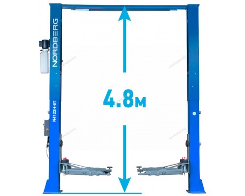 Подъемник двухстоечный 6 т, верхняя синхронизация, 380 В, синий NORDBERG N4122HE-6B_380