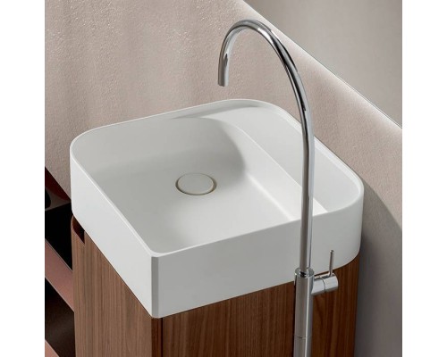 Oasis Profilo Композиция №23 Комплект мебели 45х45х h200см., напольный, цвет: белый матовый|Walnut/хром.