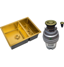 Комплект Мойка Zorg Light ZL R 580-2-440 BRONZE бронза + Измельчитель ZR-75 D BRONZE
