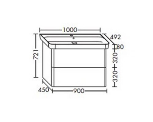 Burgbad Iveo Комплект мебели с раковиной, напольный, цвет: Кашемировый дубовый. SFEN100F2747G0161C0001*1