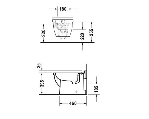 Duravit Starck 3 Биде напольное 56х36см, приставное, с 1 отв. под смеситель, Цвет: белый. 2230100000 Duravit Starck 3 Биде напольное 56х36см, приставное, с 1 отв. под смеситель, Цвет: белый. 2230100000