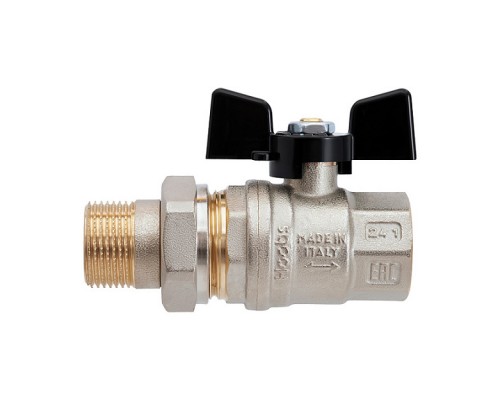Кран шаровой Hoobs ORION с американкой НР/ВР 1/2'' ручка-бабочка чёрного цвета. 15152H Кран шаровой Hoobs ORION с американкой НР/ВР 1/2'' ручка-бабочка чёрного цвета. 15152H