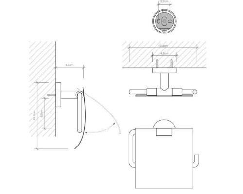 Decor Walther Basic TPH4 Держатель туалетной бумаги, подвесной, цвет: черный матовый. 0530260