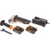 Угловая шлифмашина аккумуляторная WORX WX800,20В, 115 мм, 2*2,0Ач, кейс