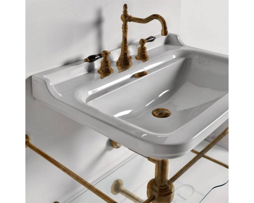 Kerasan Waldorf Консоль с раковиной 80х55см, на 1 отв., напольная, цвет консоли: bronzo (бронза). 4141K1bi/cr*1,  9197K3br,  811393br