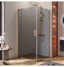 Душевой уголок Cezares Slider AH 1 90-100/110 GRIGIO BORO профиль брашированное золото, стекло серое