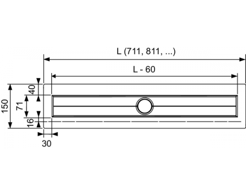 TECE drainline, дренажного канала 1500 мм из нержавеющей, с гидроизоляцией Seal System. 601500,  660005,  601570,  650002,  660003,  660017