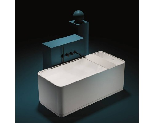 Gruppo Treesse Cross Ванна отдельностоящая 160х73х60 см., с сливом-переливом и сифоном, Solid Surface, цвет: белый матовый. V396BO Gruppo Treesse Cross Ванна отдельностоящая 160х73х60 см., с сливом-переливом и сифоном, Solid Surface, цвет: белый матовый. V396BO