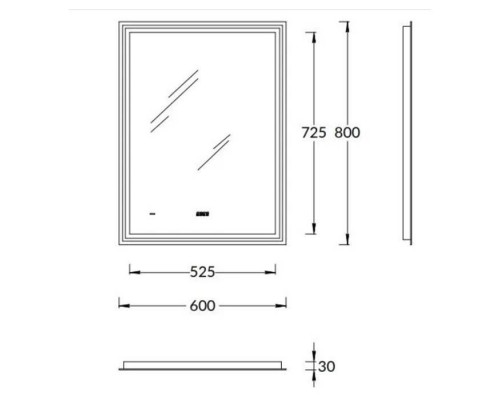 Kerama Marazzi Tecno Зеркало 60х80см., c LED подсветкой, с функцией антизапотевание. TE.mi.60 Kerama Marazzi Tecno Зеркало 60х80см., c LED подсветкой, с функцией антизапотевание. TE.mi.60