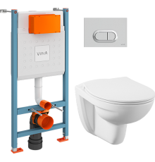 Комплект VitrA Normus L-box 9773B003-7206 с микролифтом + Инсталляция + Кнопка