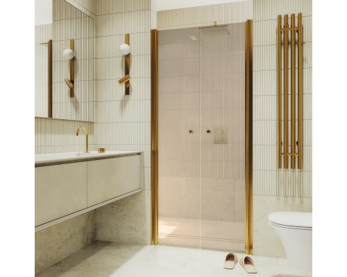 Душевая дверь в нишу Maybahglass MGD-441-3 99 см, профиль матовое золото, стекло бронза