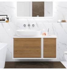 Тумба с раковиной Cezares Bellagio 106 со столешницей rovere tabacco