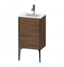 Duravit XViu Тумба подвесная 43x31x59.1см, с раковиной, 1 дверь, (петли справа), цвет: walnut dark/черный матовый. 0733450041,  XV971500000,  XV4068RB221