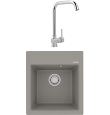 Комплект Мойка кухонная Lemark Hanka 450 9910009 грей + Смеситель MEGA Didim MG-CM107 хром