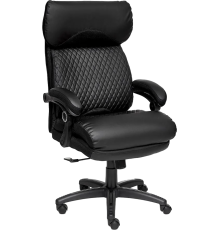 Кресло руководителя TetChair Chief, кожзам черный 36-6, черный стеганный 36-6, ткань черная 11