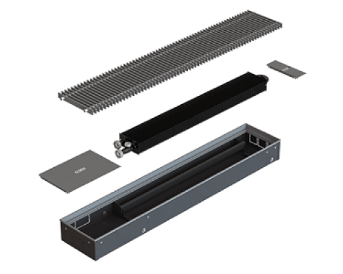 Конвектор внутрипольный, ELSEN, EKN, с естественной конвекцией, ширина, мм-190, высота, мм-90, длина, мм-700, роликовая решётка, алюминий, цвет-RAL 9016, рамка-алюминий, цвет рамки-RAL 9016, подключение-справа