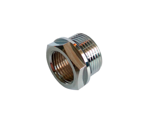 Переходник Schlosser 3/4 нр на 1/2 вр, с уплотнителем, Хром 603000072